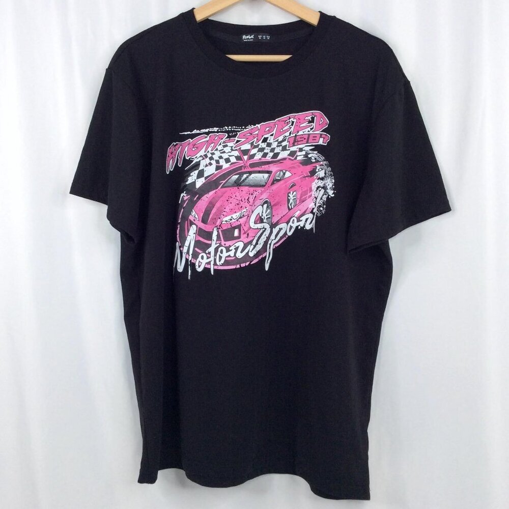 Romwe Men's Graphic T-Shirt Size XL‎ High Speed Motorsport 1987 Short Sleeve